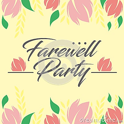 Farewell Party Illustration Vector Art Logo Template and Illustration Stock Photo