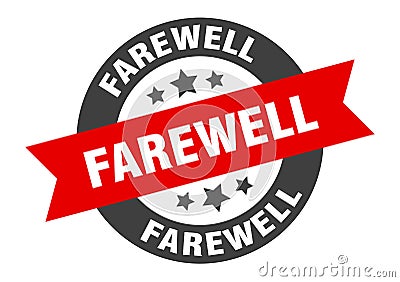 farewell sign. farewell round ribbon sticker. farewell Vector Illustration
