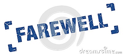 farewell stamp Vector Illustration