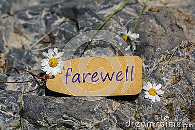 Farewell label Stock Photo