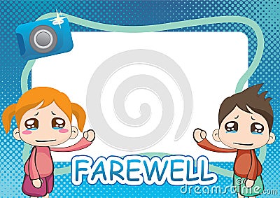 farewell. Vector illustration decorative background design Cartoon Illustration