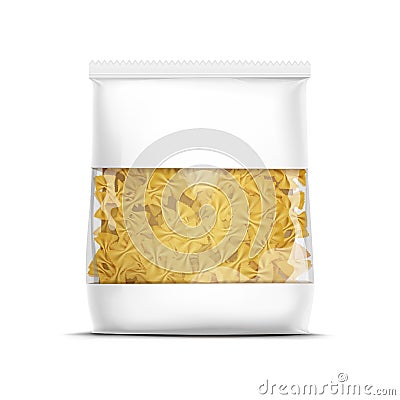 Farfalle Bow Tie Pasta Packaging Template Isolated Vector Illustration