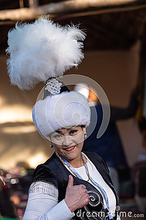 Foreign delegate participating at surajkund craft fair Editorial Stock Photo