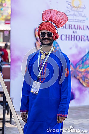 Punjabi sikh performing bhangra dance at surajkund craft fair Editorial Stock Photo