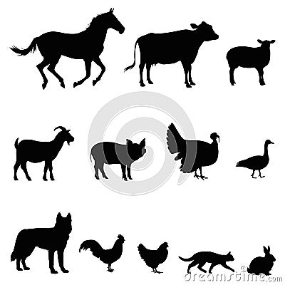 Farm animal vector illustration set Vector Illustration