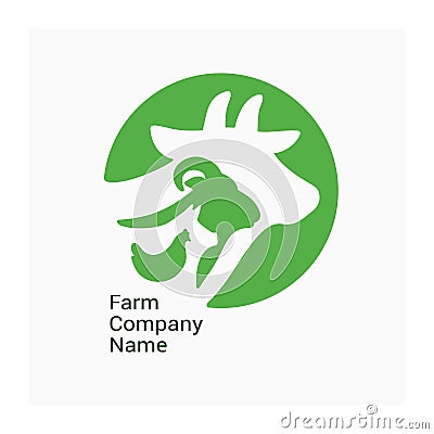 Farm animals icon. Vector illustration of farm animals. Vector Illustration