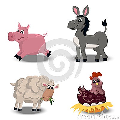 Farm animals set Vector Illustration