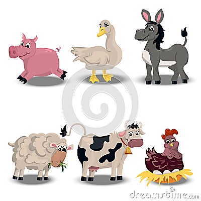 Farm animals set Vector Illustration