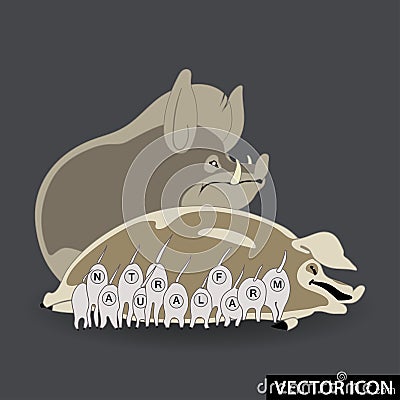 farm animal growing vector icon Vector Illustration