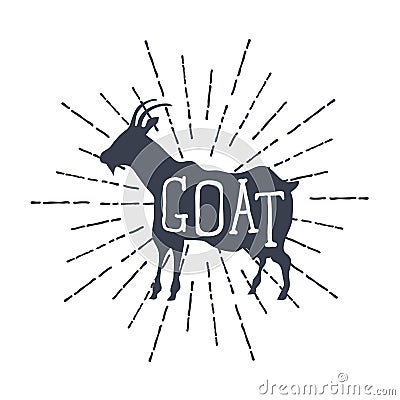 Farm animals, vector icons. silhouette of goat. Vector Vector Illustration
