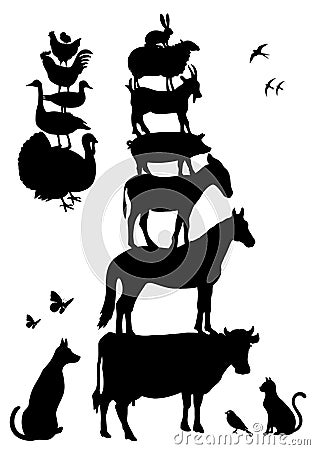 Farm animals, vector set Vector Illustration