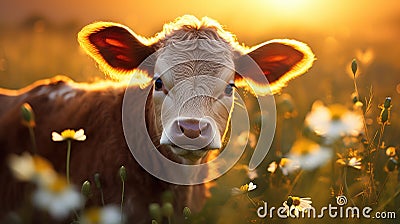 farm baby cow Cartoon Illustration