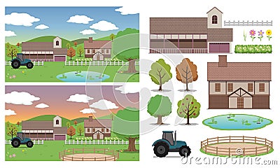 Farm background Vector Illustration