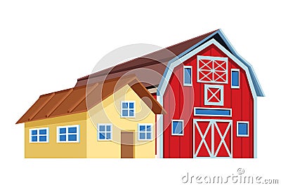 Farm and barn Vector Illustration