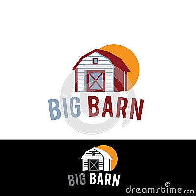 Farm barn isolated on white background vector object in retro style Vector Illustration