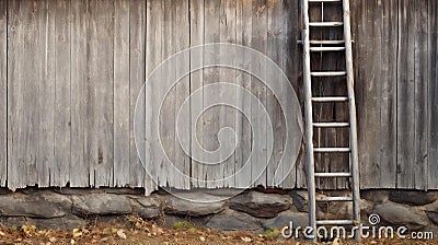 farm barn ladder Cartoon Illustration