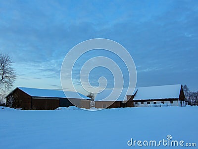 Farm barn in Sweden Stock Photo