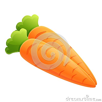 Farm carrots icon, cartoon style Vector Illustration