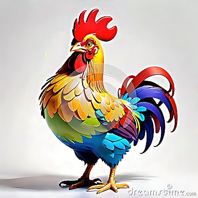 Farm cock rooster chicken bird farmyard bully pet Stock Photo