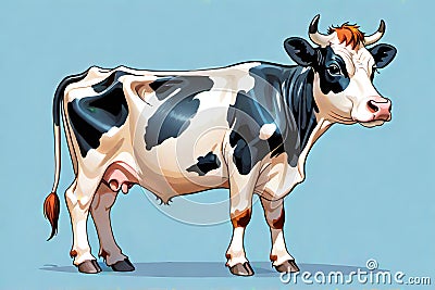 farm Cow animal comical comic book illustration Cartoon Illustration