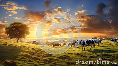 farm cows moo Cartoon Illustration