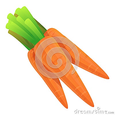 Farm eco carrots icon, cartoon style Vector Illustration