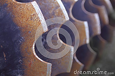 Farm equipment, disk closeup Stock Photo