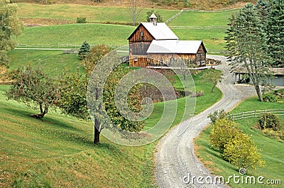 rustic rural farm in Autumn Woodstock Vermont Editorial Stock Photo