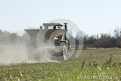 Farm Fertilizer Spreader Stock Photo
