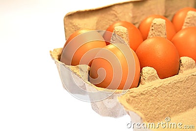 Farm Fresh Brown Eggs Carton Stock Photo