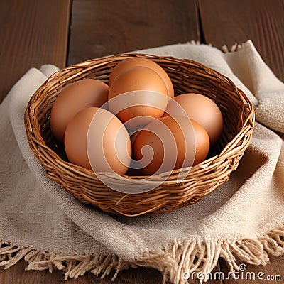 Farm fresh, cage free, organic brown eggs. Stock Photo