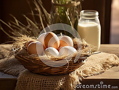 Farm fresh eggs Stock Photo