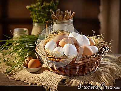 Farm fresh eggs Stock Photo