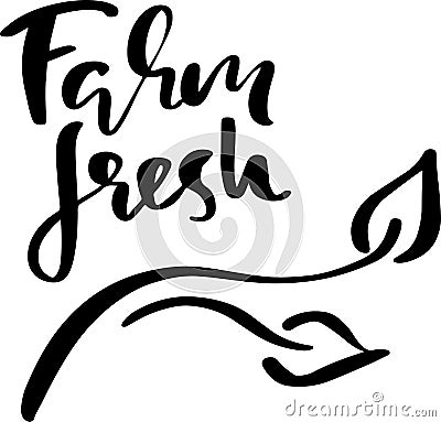 Farm fresh. Modern brush lettering. Vector illustration. Vector Illustration