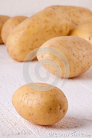 Farm fresh washed whole potatoes Stock Photo