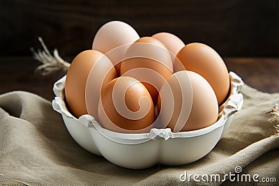 Farm freshness Chicken eggs presented in an organized egg tray Stock Photo