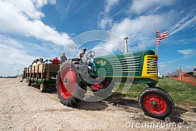 Farm Fun, People Hayride, Tractor Editorial Stock Photo