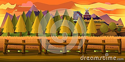 Farm Game Background Vector Illustration