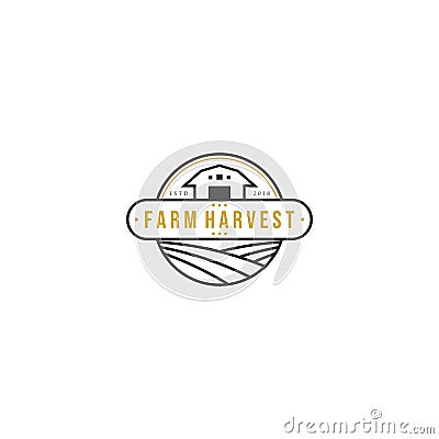 Farm harvest logo Vector Illustration