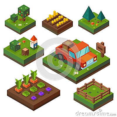 Farm, at harvest time Cartoon Illustration