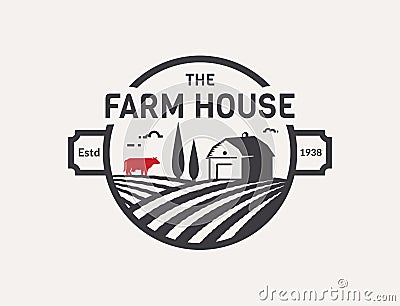 Farm House vector logo. Vector Illustration