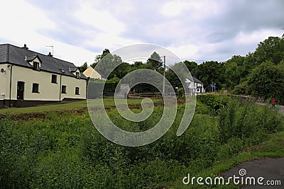 Farm house on the Monmouthshire to brecon canal 14 locks Stock Photo
