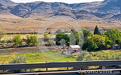 Farm house in Nevada desert Stock Photo