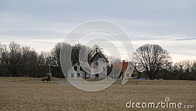 Swedish farm house on Gotland in Sweden Stock Photo