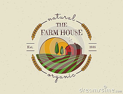 Farm House vector logo. Vector Illustration