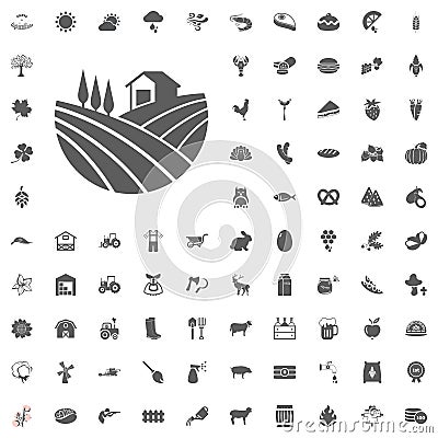 Agriculture and Farm Vector Icons Set Vector Illustration