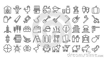 Farm icons set. Vector Illustration