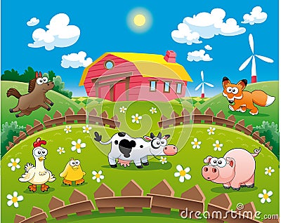 Farm illustration. Vector Illustration