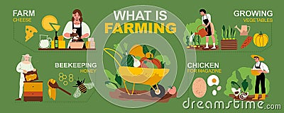 Farm Infographic Set Vector Illustration