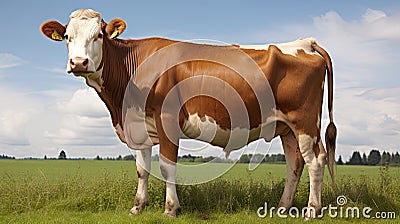 farm jersey cow Cartoon Illustration